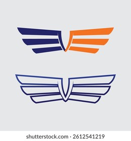 Wings logo and animal wings icon sign stock logo design graphic illustration 