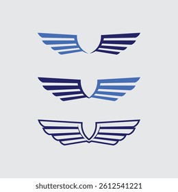 Wings logo and animal wings icon sign stock logo design graphic illustration 