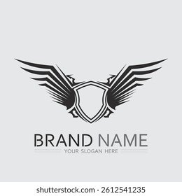 Wings logo and animal wings icon sign stock logo design graphic illustration 