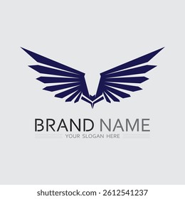 Wings logo and animal wings icon sign stock logo design graphic illustration 