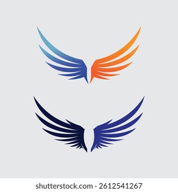 Wings logo and animal wings icon sign stock logo design graphic illustration 