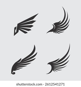 Wings logo and animal wings icon sign stock logo design graphic illustration 