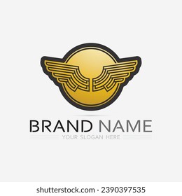 Wings logo bird and animal wing vector icon symbol illustration design template