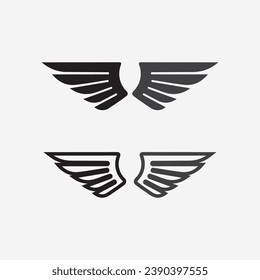 Wings logo bird and animal wing vector icon symbol illustration design template
