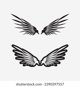 Wings logo bird and animal wing vector icon symbol illustration design template