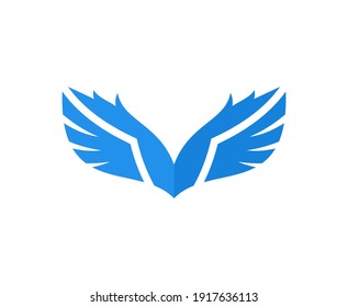 Vector de ángel azul del logo Wings 