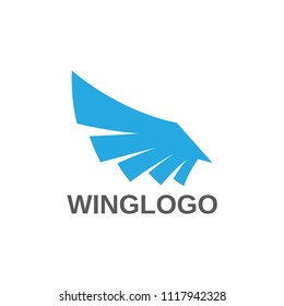 Wings logo branding company speed freedom fly flight vector design template