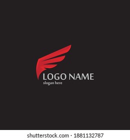 Wings logo Business and design animal wings Vector fast bird symbol icon fly