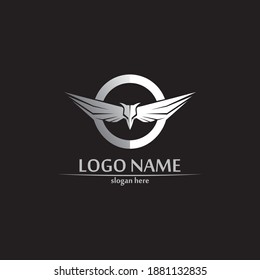 Wings logo Business and design animal wings Vector fast bird symbol icon fly