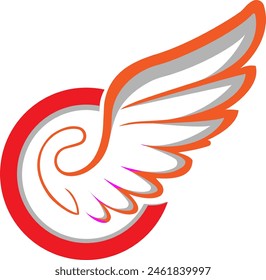 wings logo with circles and gears