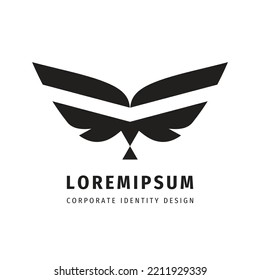 Wings Logo Design. Abstract Bird Concept Symbol. Butterfly Creative Sign. Development Business Strategy Logo. Vector Illustration. 