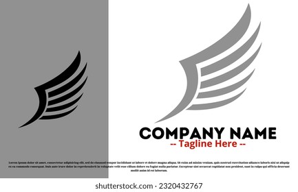Wings logo design brand identity emblem
