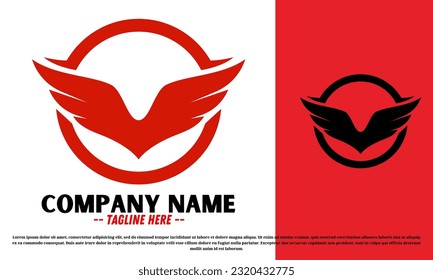 Wings logo design brand identity emblem