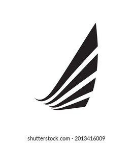  Logo de diseño de alas vector de ave halcón
