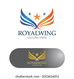  Wings logo design falcon bird vector
