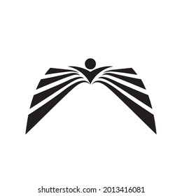  Wings logo design falcon bird vector
