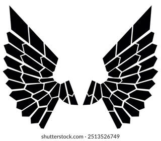 Wings Logo Design. Wings icon. Black icon of wings on white background.  Vector illustration