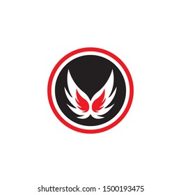 wings logo design and ilustration template