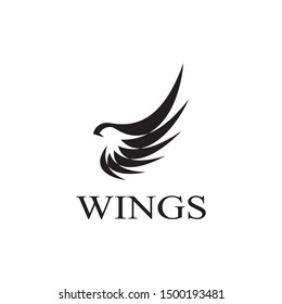 wings logo design and ilustration template