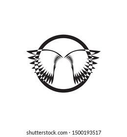 wings logo design and ilustration template