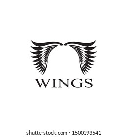 wings logo design and ilustration template