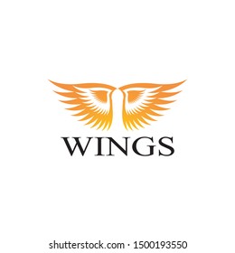 wings logo design and ilustration template