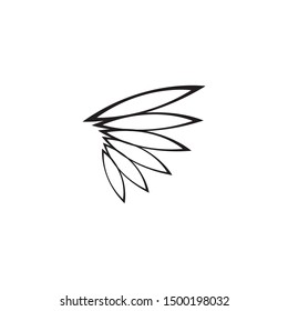 wings logo design and ilustration template