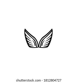 wings logo design and ilustration template