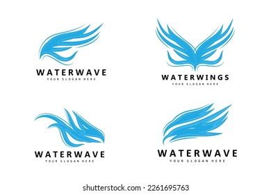 Wings Logo Design, Shield Wings Vector, Bird Feather Illustration