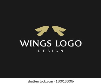 Wings logo design. Simple modern logo vector. Flat style symbol