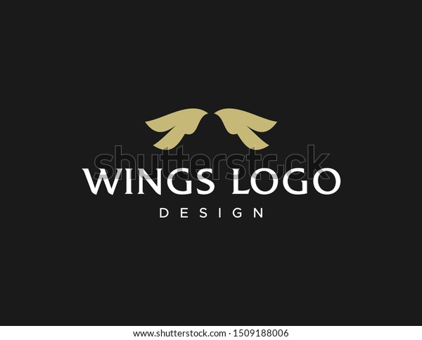 Wings logo design. Simple modern logo vector. Flat\
style symbol