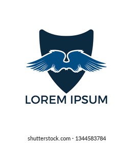 Wings logo design template. Aircraft Wings Logo icon. Modern Heraldic Wings Logo Linear Flying Airlines Logotype.