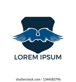 Wings logo design template. Aircraft Wings Logo icon. Modern Heraldic Wings Logo Linear Flying Airlines Logotype.