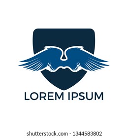 Wings logo design template. Aircraft Wings Logo icon. Modern Heraldic Wings Logo Linear Flying Airlines Logotype.