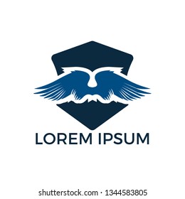 Wings logo design template. Aircraft Wings Logo icon. Modern Heraldic Wings Logo Linear Flying Airlines Logotype.
