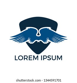 Wings logo design template. Aircraft Wings Logo icon. Modern Heraldic Wings Logo Linear Flying Airlines Logotype.