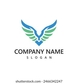 Wings logo design template, wings icon
