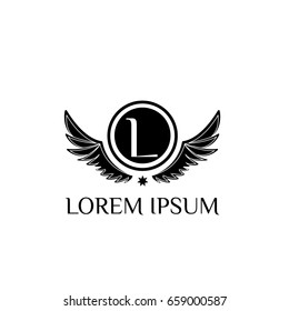  Wings Logo Design template Letter L