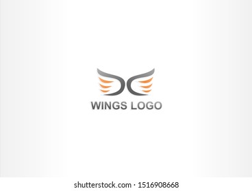 Wings logo design template. Simple wings logo illustration.