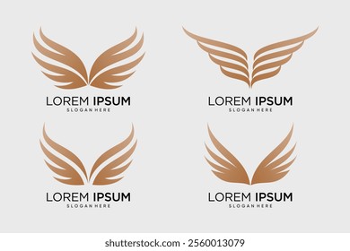 Wings logo design template vector illustration with creative idea