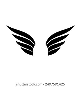 Icono del Vector del diseño del logotipo de las alas, ilustración moderna del diseño minimalista y elegante