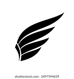 wings logo design vector icon,on white background,minimalist and modern silhouette design