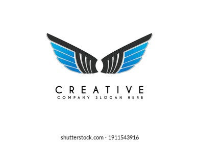 diseño del logotipo de alas ilustración vectorial.Diseño de elementos de plantilla de logotipos de negocios y gestión de Wings