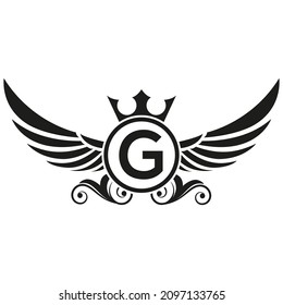 wings logo, Eagle Bird abstract Logo design vector And G Logotype, Transportation Concept