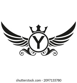 wings logo, Eagle Bird abstract Logo design vector And Y Logotype, Transportation Concept