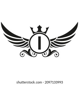 wings logo, Eagle Bird abstract Logo design vector And I Logotype, Transportation Concept