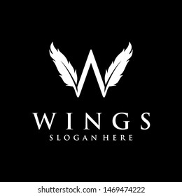 Wings logo with a feathers combination