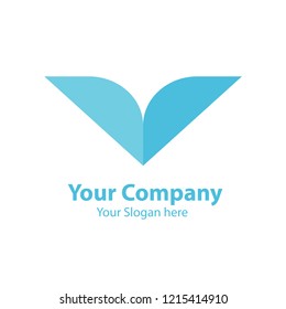 wings logo flat design vector