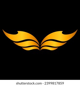 Ilustración vectorial de oro del logotipo Wings.
