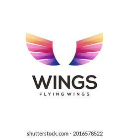 Wings Logo Gradient Colorful Illustration